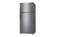 ثلاجة بفريزر علوي 18 قدم اللون فضي تدفق هواء متعدد...