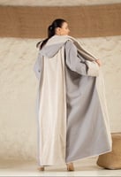 فروة شتوية نسائية جوخ رصاصي - مبطنة