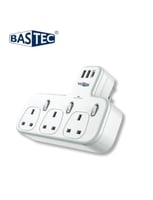 فيش جداري مشترك كهرباء بـ3 منافذ ثلاثية ومنفذين US...