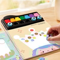 توزيعات | دفتر تلوين بالأصابع مع أختام بأشكال هندس...