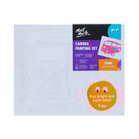 مونت مارت | لوح كانفس مع ألوان وفرشه من 9 قطع - طب...