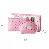 حقيبة مكياج ، 3 قطع ، لون رمادي