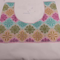 كريب أبيض مطرز فاخر