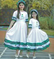 فستان بطبقات الشاكلي الاخضر