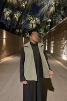 سديري رجالي سنقل فيس قلاب فرو اوف وايت