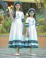 فستان بطبقات الشاكلي الاخضر