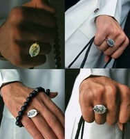 خاتم بالاسم صدف طبيعي