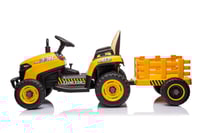 سيارة ركوب تراكتور مع سلة جر- أصفر