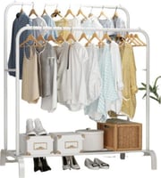 حامل و منظم ملابس معدني - ابيض