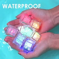 12 قطعة مكعبات ثلج LED ملونة تتلألأ - أضف لمسة من...