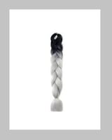 وصلات شعر مجدولة ملونة بطول 24 انش، ضفائر كروشيه م...