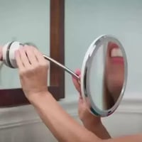 مرآة مكياج مرنة محمولة، تكبير 10x، مع مصباح