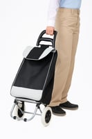 عربة تسوق قابلة للطي مع حقيبة قماشية كبيرة وعجلات...