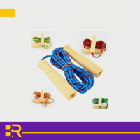 حبل قفز مسكه خشبية