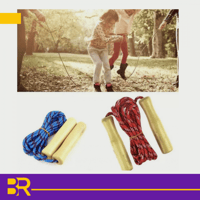 حبل قفز مسكه خشبية