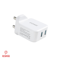 فيش جداري EONE مخرجين USB بقوة 24 وات - أبيض