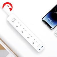 توصيلة أنكر مع 4 منافذ طاقة ومنفذين USB