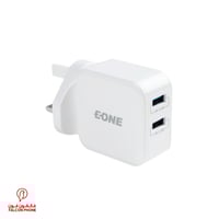 فيش جداري EONE مخرجين USB بقوة 24 وات - أبيض