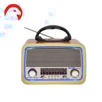 راديو كلاسيكي متنقل بلوتوث + USB + بطارية قابلة لل...