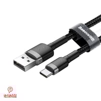 كابل قماش تايب سي - USB من بيسوس 3A بطول 1م - أسود