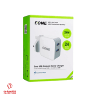 فيش جداري EONE مخرجين USB بقوة 24 وات - أبيض