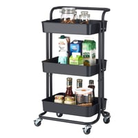 عربة ومنظم 3 أدوار مع عجلات متعددة الاستخدامات