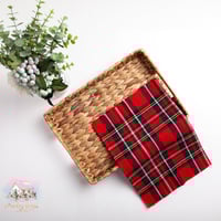 4925 لبادة كاروهات بلون أحمر قماش سميك