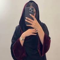 عبايه (N40) اكمام مخمل عنابي