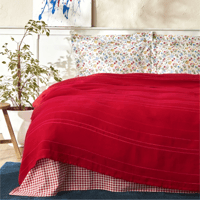 طقم مفارش مزدوج كوين Noya أحمر