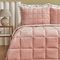 طقم مفارش مزدوج كوين Lorrie وردي