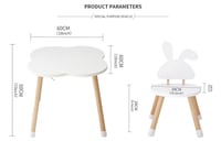 طقم طاولة و 2 كرسي أطفال خشبي Cloud لون أزرق