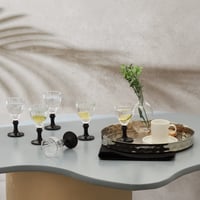 طقم كاسات ماء صغيرة لضيافة القهوة Ronda Black