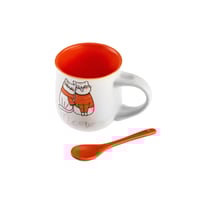 كوب خزفي مع ملعقة Motley Cat