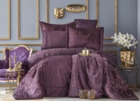 طقم مفارش عرائس كوين سايز Valeria عنابي