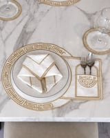 طقم مفارش سفرة مطرز Ramadan تطريز لون ذهبي