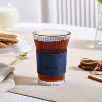 كوب زجاجي فاخر Cool Touch أزرق كحلي