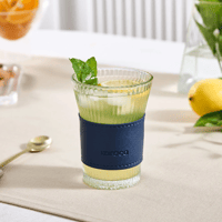 كوب زجاجي فاخر Cool Touch أزرق كحلي