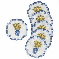 طقم قاعدة كأس مطرز Lemon