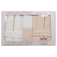طقم أرواب أستحمام ومناشف Laurus أبيض/بيج