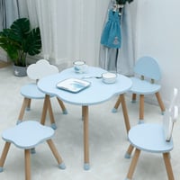طقم طاولة و 2 كرسي أطفال خشبي Cloud لون أزرق