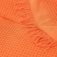 لحاف خفيف (شال) Waffle لون برتقالي