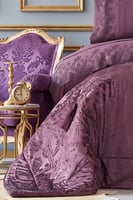 طقم مفارش عرائس كوين سايز Valeria عنابي