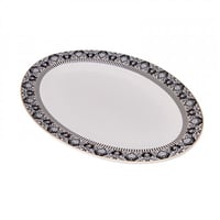 صحن سيراميك بيضاوي Queen Black