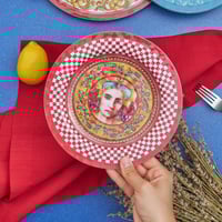 صحن ميلامين فاخر Letizia Red Woman