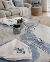 طقم مفارش سفرة مطرز Blue Vibes