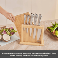 طقم سكاكين احترافية مع ستاند ولوح تقطيع Vigor