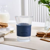 كوب زجاجي فاخر Cool Touch أزرق كحلي