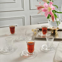 طقم استكانات شاي بزجاج لوكسيون الكريستالي Adagio