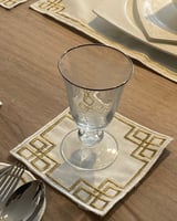 طقم مفارش سفرة مطرز - أهلاً وسهلاً (تطريز لون ذهبي...