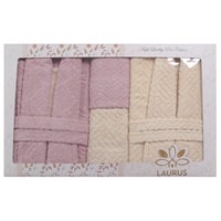 طقم أرواب أستحمام ومناشف Laurus وردي/بيج